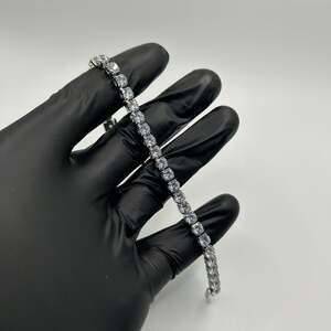 Moissanite Tennis Bracelet 925 Silver Plated VVS D Iced Out 5mm No Pass New